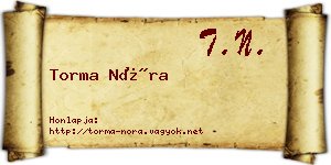 Torma Nóra névjegykártya